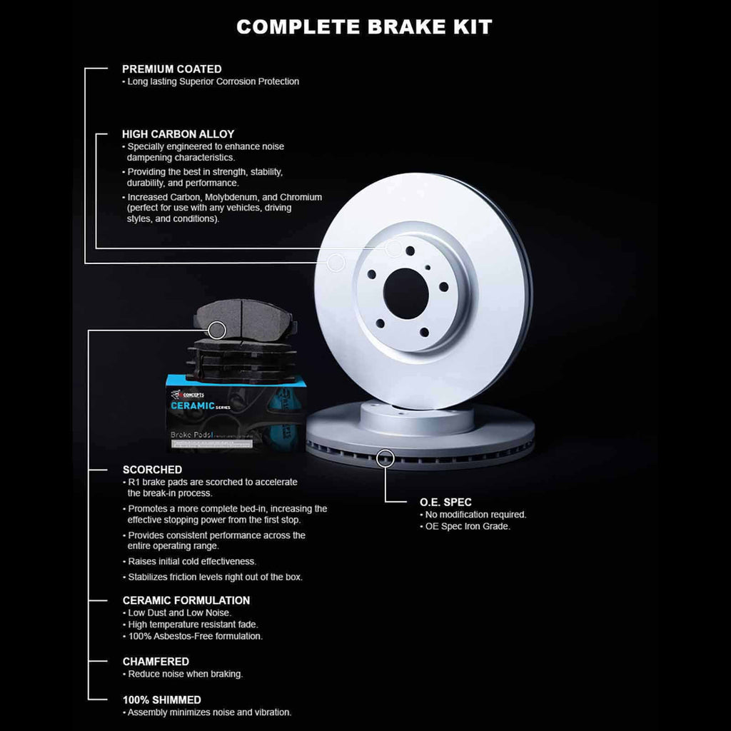With HONDA SI, Rotor HONDA R1 Ceramic Wdwh2 Concepts 1992 1993-1997 Fits SI CIVIC Coated Carbon 59002 Brake R1 select: DEL SOL Pads Concepts CIVIC