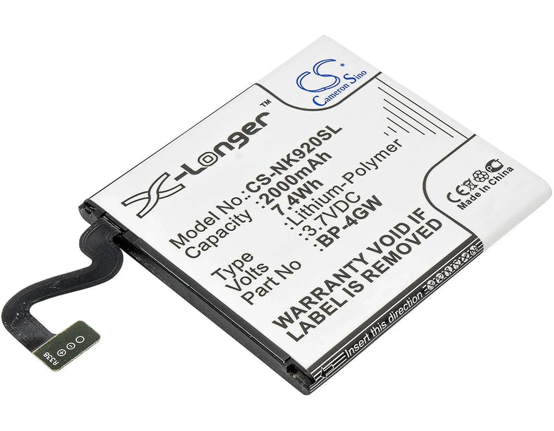 2000mAh Lumia - - Li-Polymer for 920 Boost Battery Nokia Performance