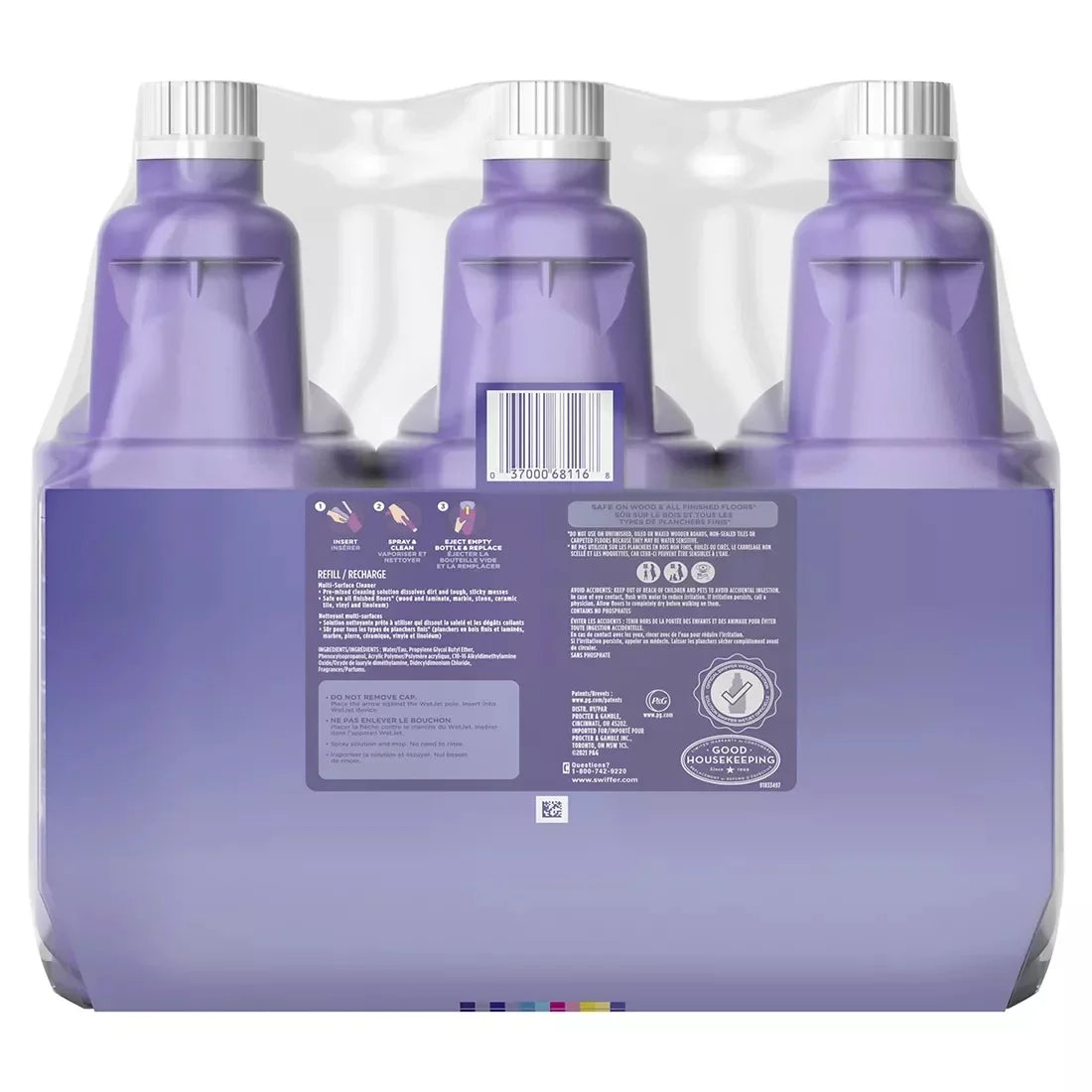 Febreze Vanilla Multi-purpose and Comfort Lavender Scent, Floor Solution, ct./1.25L 3 Swiffer WetJet Cleaner