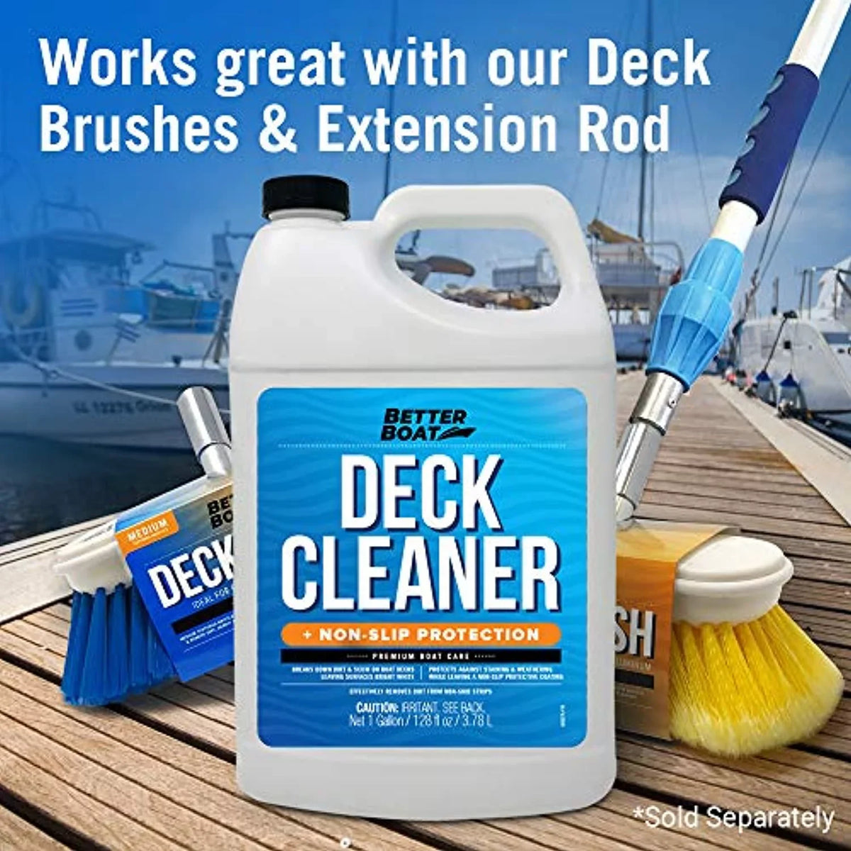 Aluminum Anti Clean Skid Grade Boat Cleaner Cleaner Vinyl Floor Gallon Marine Stick Wash for Composite Surface, Soap Non & Hull Boat Deck Sealant Boat Fiberglass to Supplies Cleaning Cleaner Plastic,