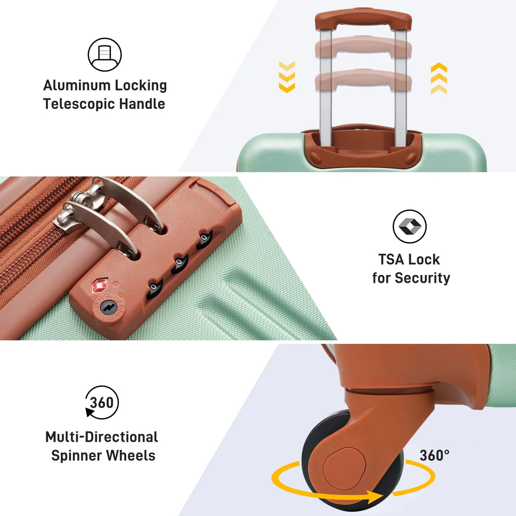 Hardside Spinner 20" 3 Set Lock 28" Available Suitcase Luggage 24" Crtynell Piece with TSA