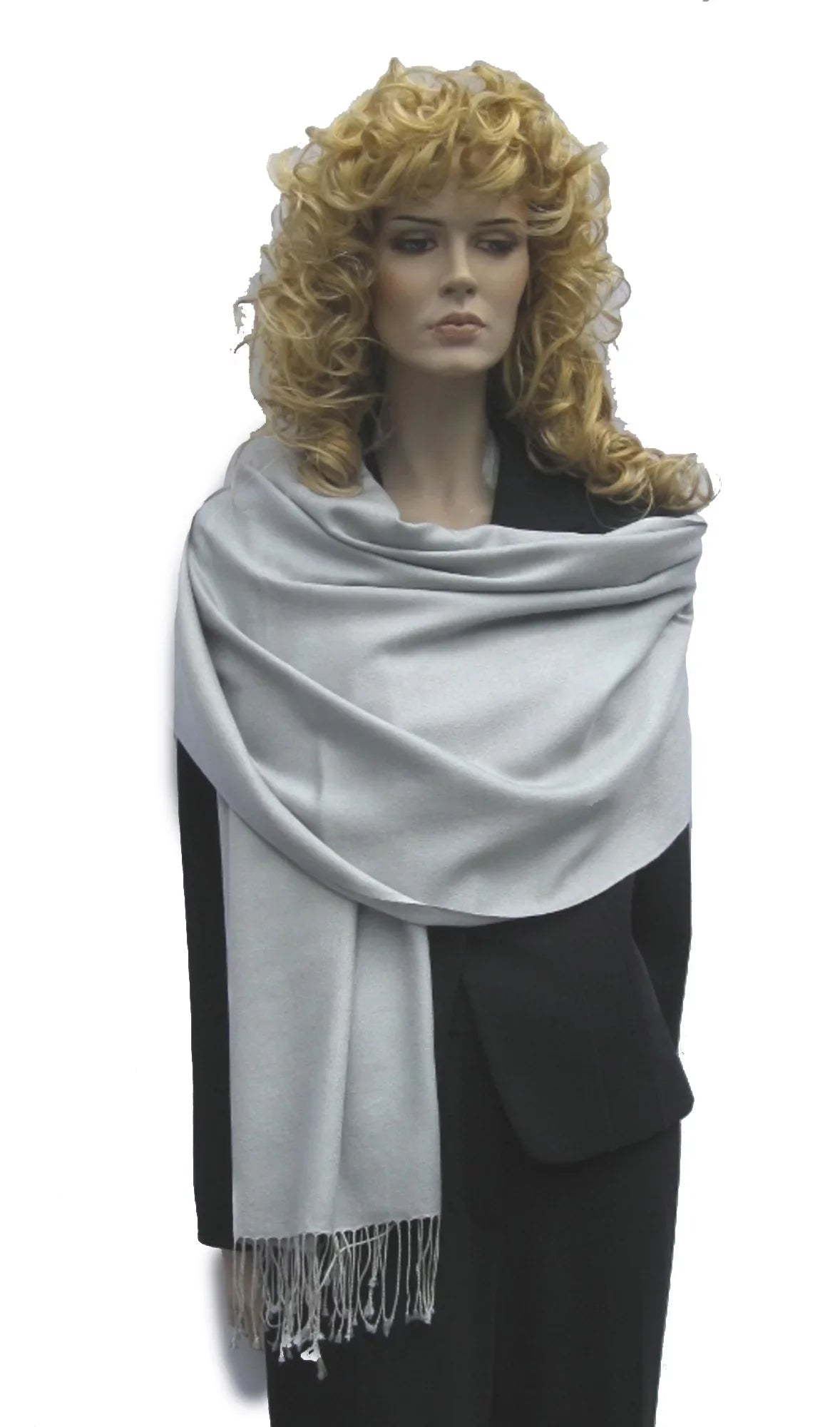 Grey) Shawl/Cashmere/Cashmere Scarf/Scarves/Shawl/Shawls/Stole/Wrap/Pashmina (Silver Scarf/Pashmina Scarf/Wool/Silk