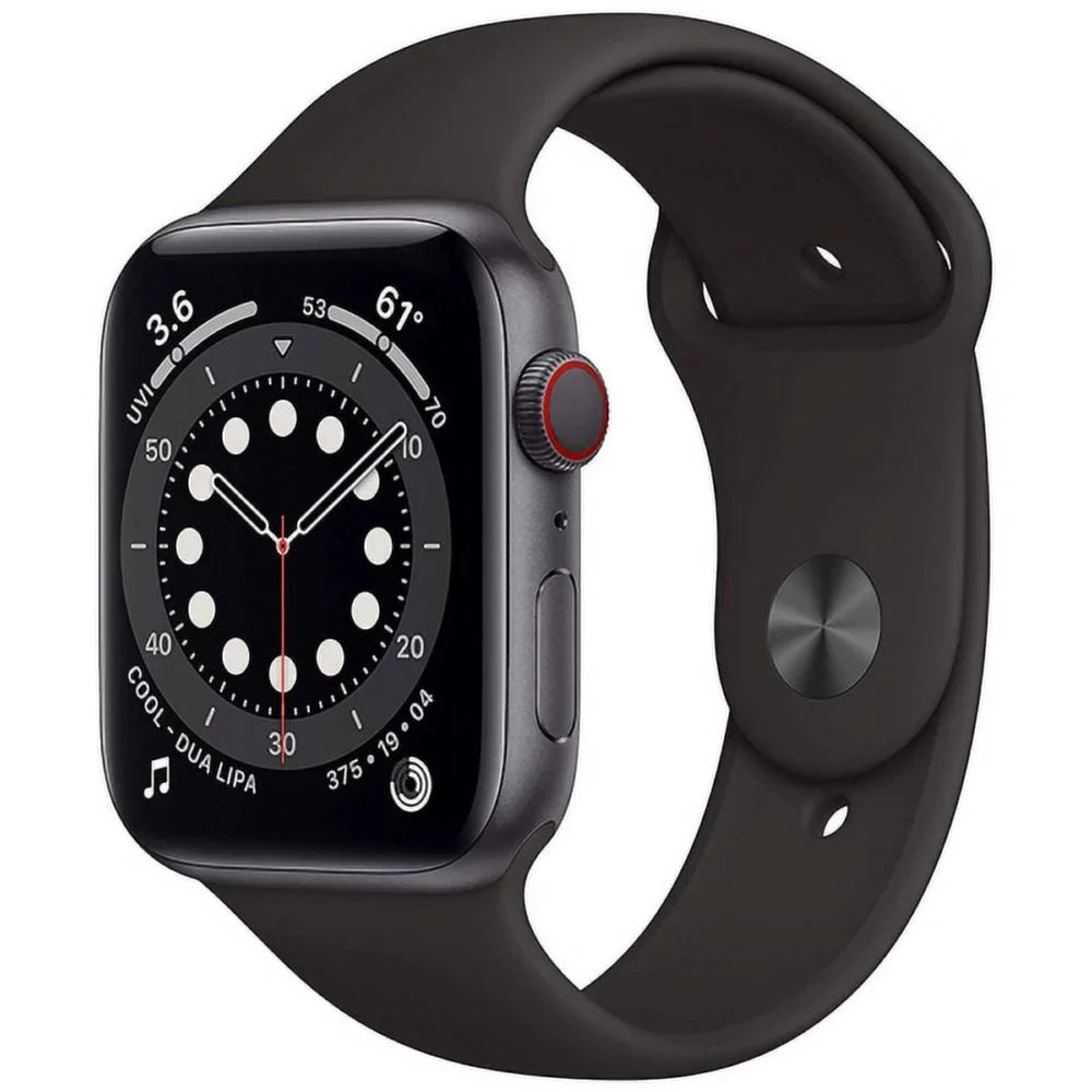Watch Aluminum Space Black (2020) Case - Pre-Owned GPS Gray 6 Fair Refurbished Unlocked Sport - Series Cellular 44mm Apple Band + -