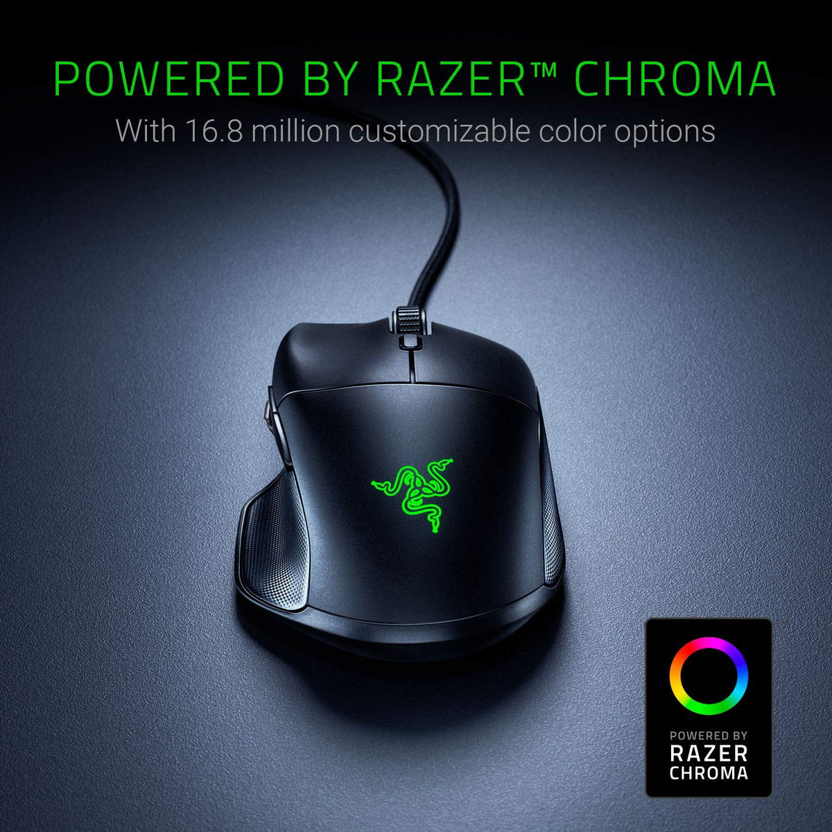 Lighting][7 DPI Buttons][Mechanical Switches] Basilisk Essential Optical Mouse - Razer Gaming Programmable RGB [6400 Sensor][Chroma