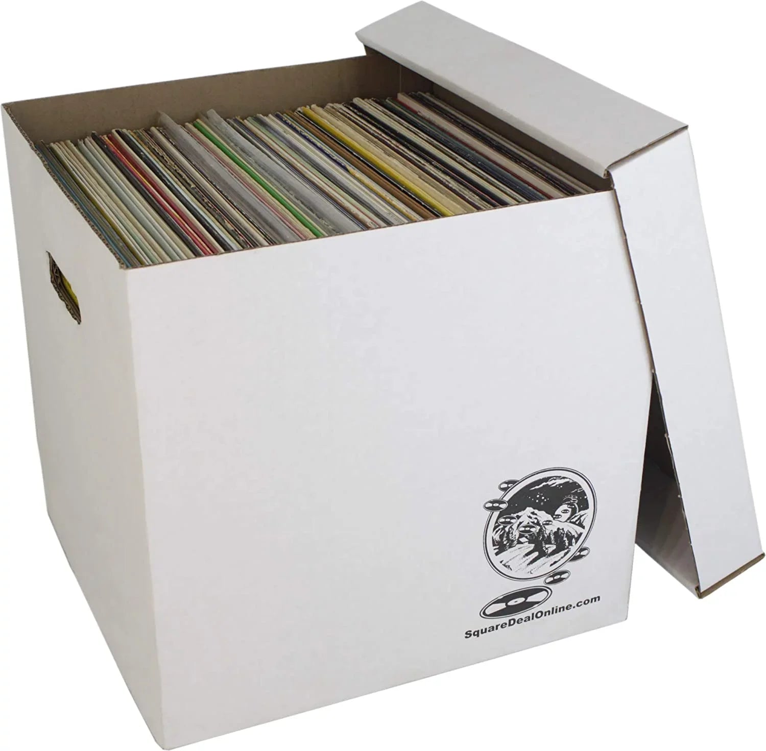 of Vinyl Sturdy Removable - Records Laser 90 Lid Holds Cardboard Set Record - #12BC13 Boxes Storage 10 or Box to 12" up Discs with -