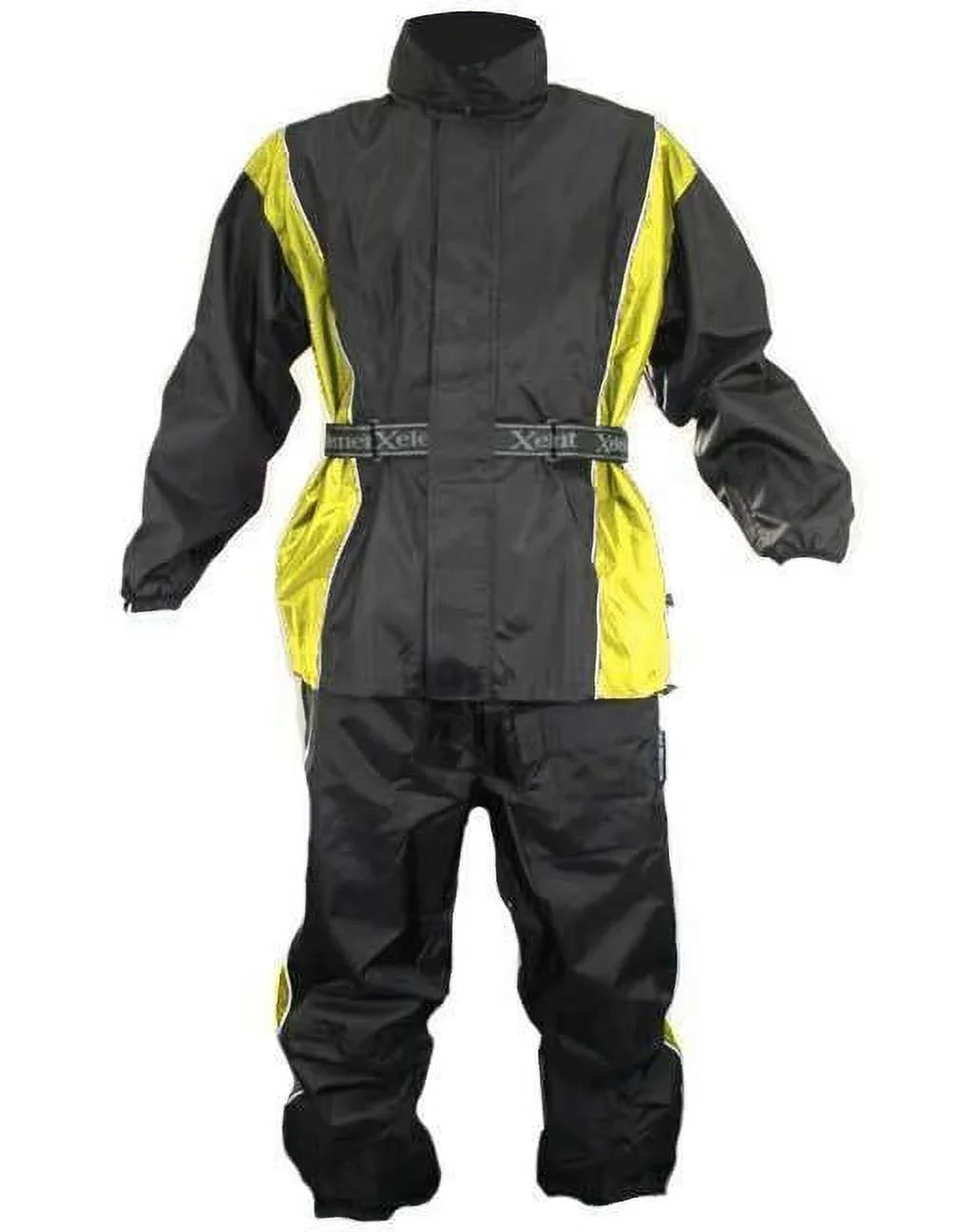 with Yellow Men's Medium Rain Boot RN4782 2-Piece Black and Xelement Motorcycle Suit Strap