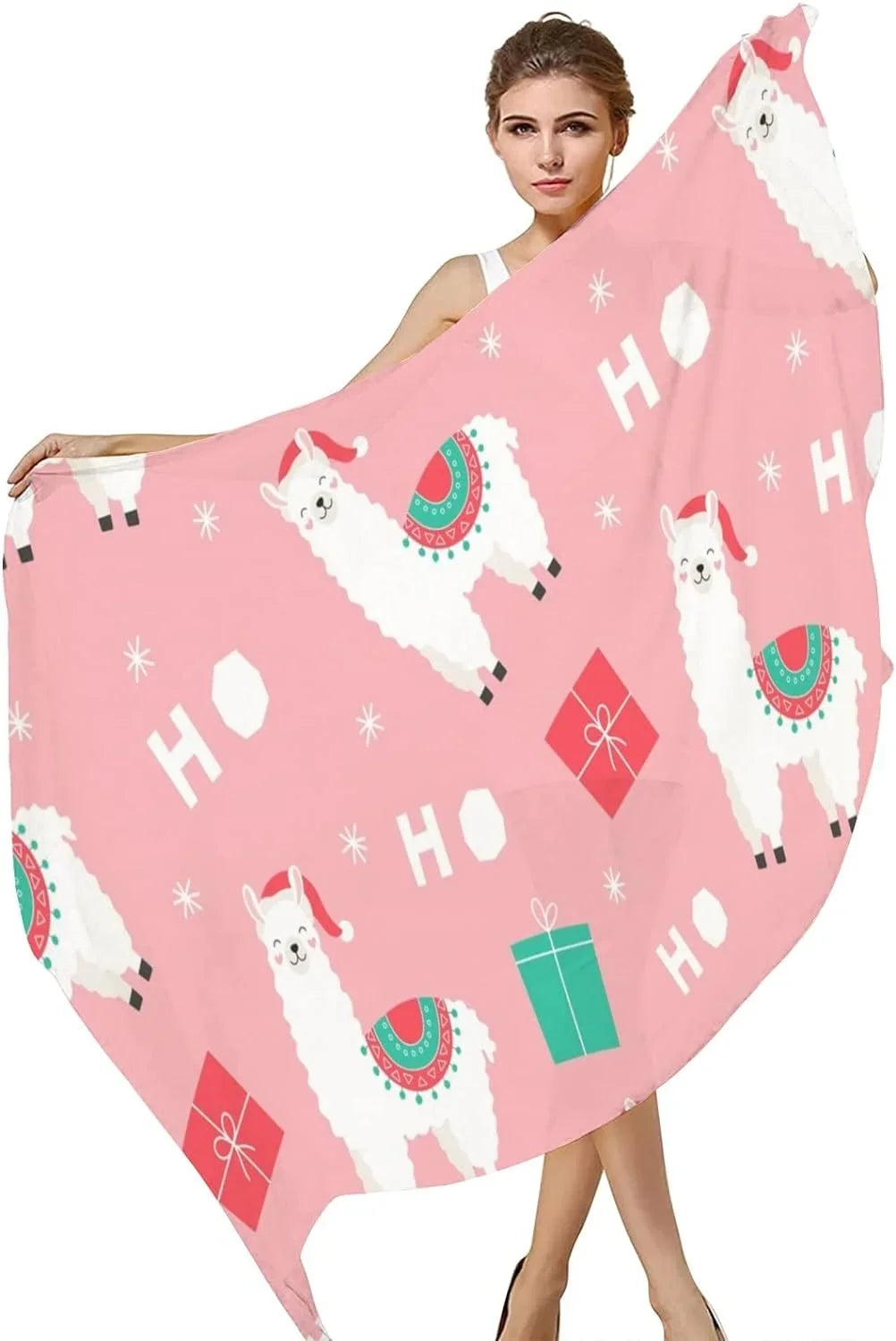Presents Lightweight for Wrap Christmas Scarves Hyjoy Long Scarf Shawl Girls Women Silk Llama Neck