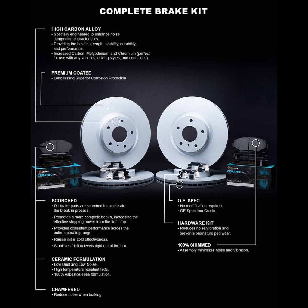 With HONDA SI, Rotor HONDA R1 Ceramic Wdwh2 Concepts 1992 1993-1997 Fits SI CIVIC Coated Carbon 59002 Brake R1 select: DEL SOL Pads Concepts CIVIC