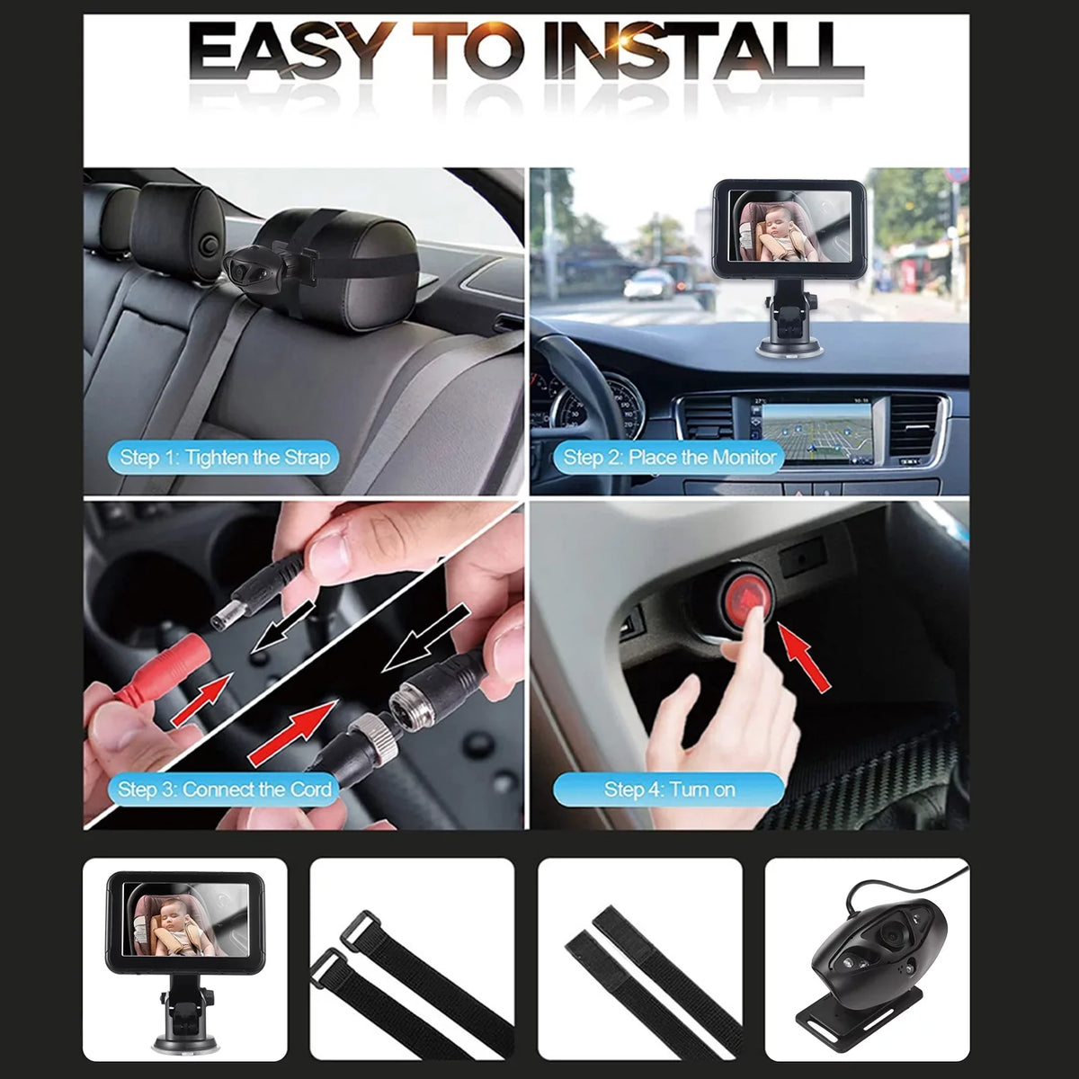 View Wide Display Rear Seat 5 Mirror Seat Baby Monitor Seat Invigilator,Camera 5 Seat 150° 5 Inch Camera Car Inch Car Dazzduo Baby Car 150° Baby View Display Baby Car Mirror Wide Monitor Vision
