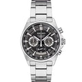 Quartz Essentials Stainless Mens Black SSB397 Dial Watch Seiko Chronograph