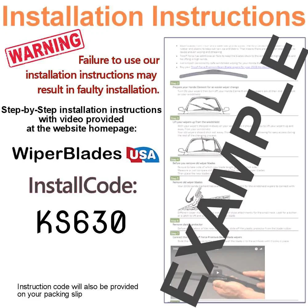 w/Rear of (Set 2018 Toyota Wiper Highlander Blades Wiper 3)