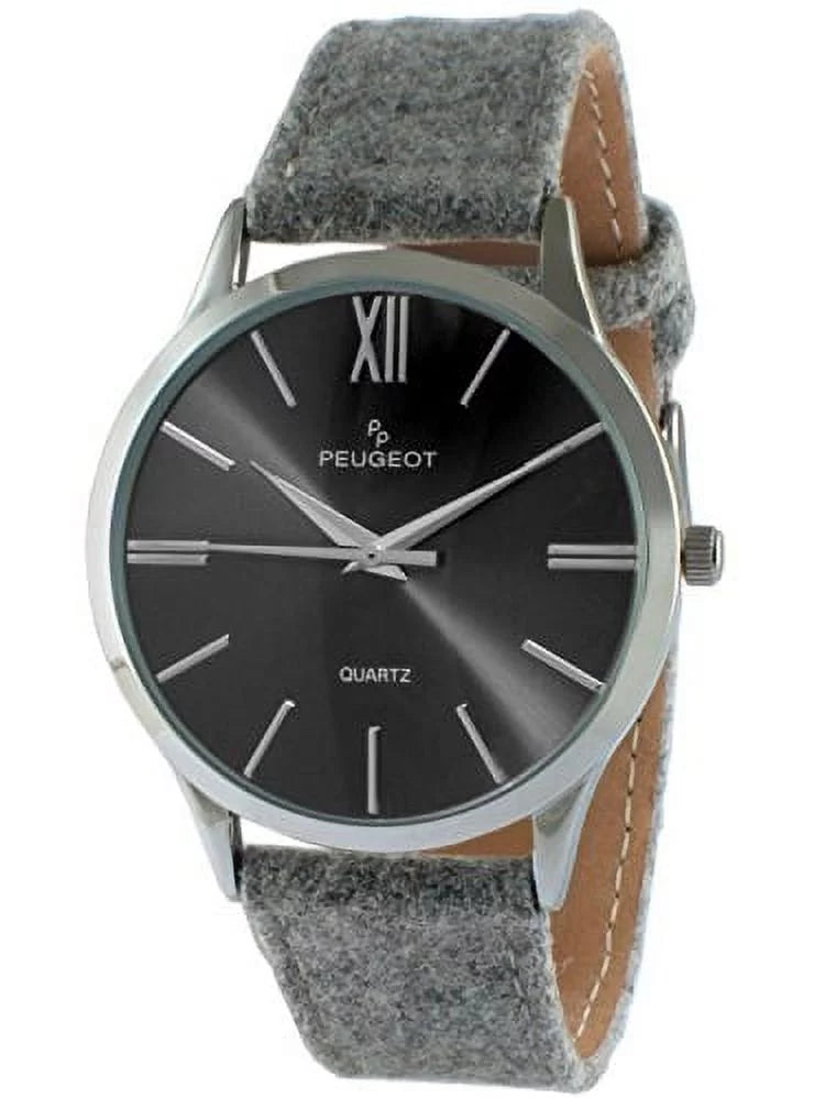 Case Strap Grey Watch Silver Slim Wool