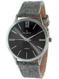 Case Strap Grey Watch Silver Slim Wool