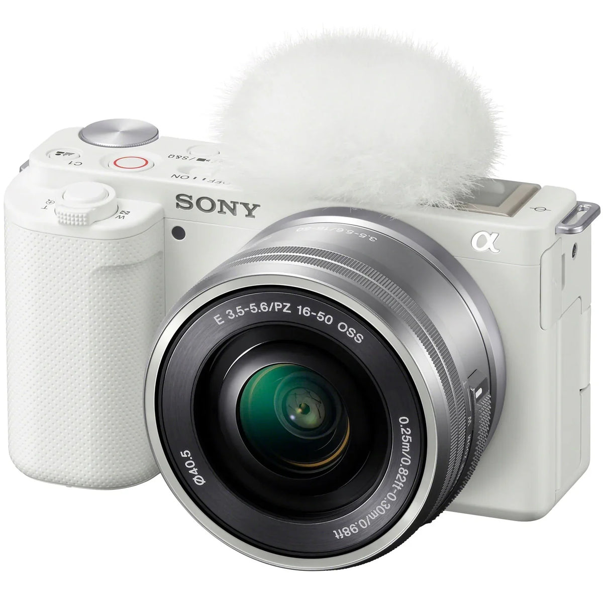 '+ + Mirrorless + Angle 55-210mm Sony Telephoto Bundle Set Camera Battery 16-50mm Filter Lens Kit APS-C ILCZV-E10L/W Vlog & Accessories + Lenses Gear Extra 2 & ZV-E10 Alpha Case with Deco White Wide
