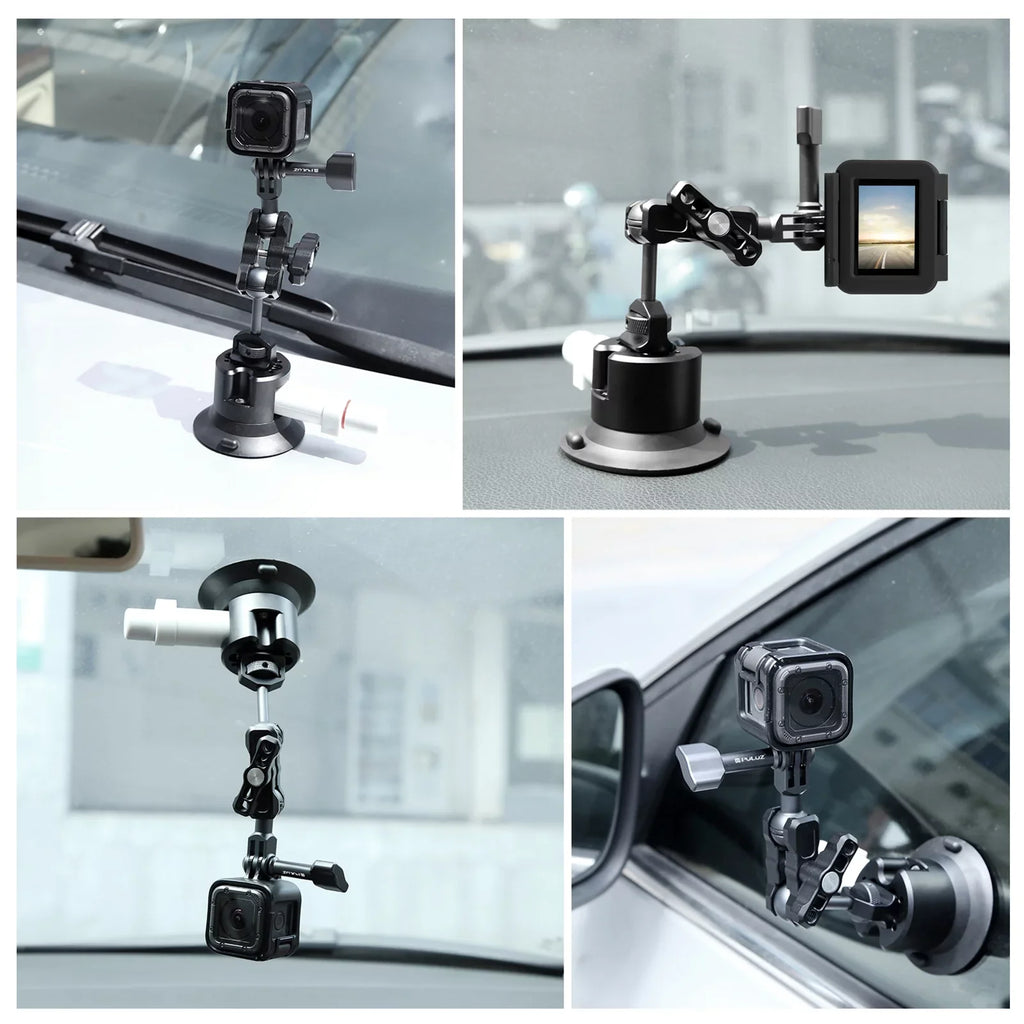 GoPro Suction for Dual Camera Cup Action Rotatable Action Mount Bracket for Ballheads Suction Hero Replacement Camera 3/2 360° PU845B PULUZ Osmo Mount 11/10/9/8,