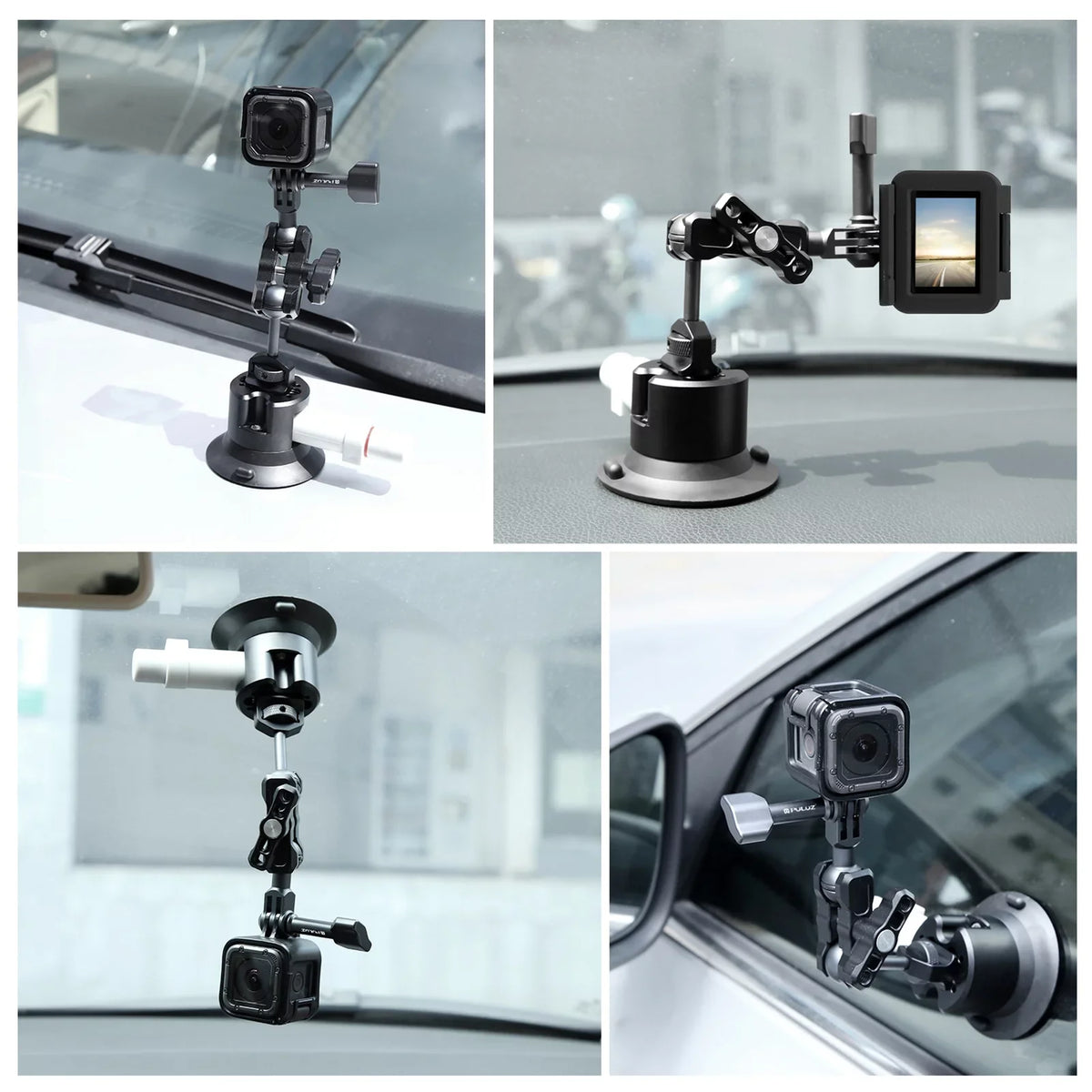 GoPro Suction for Dual Camera Cup Action Rotatable Action Mount Bracket for Ballheads Suction Hero Replacement Camera 3/2 360° PU845B PULUZ Osmo Mount 11/10/9/8,
