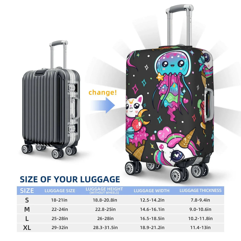Luggage Protector Stratch Resistance Dust Covers And Unicorn Fit Protector,Suitcase Cat 18-32 Protector And Fotbe Rainbow Cover Luggage,Washable Icecream Inch Cover