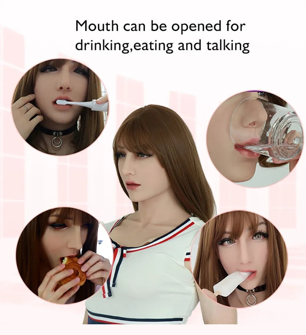 Face Female Cosplay Silicone Human Realistic ROANYER Skin Mask Crossdresser
