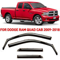 Quad Window Extra Ram Cab, 230099 - 2009-2018 Rain Vent Deflectors, for 1500 Durable Pieces Guards in-Channel Window Voron Dodge Visors, Trucks Glass 4