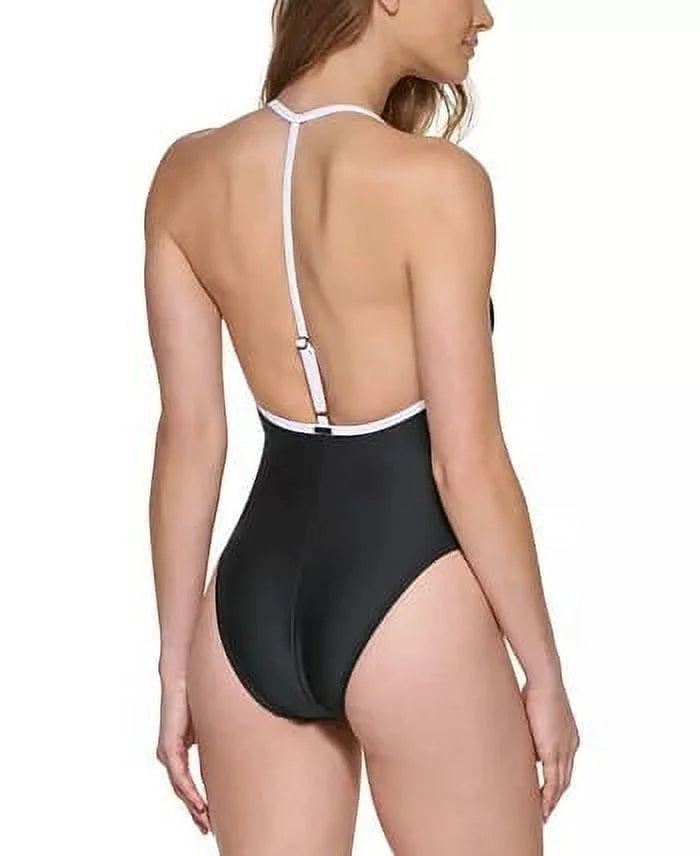BLACK Swimsuit, T-Back 2X-Large One-Piece US DKNY