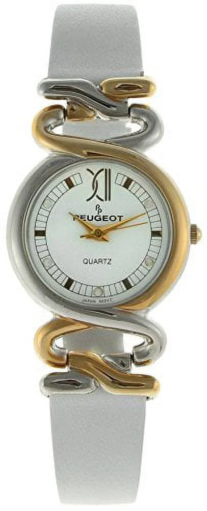 Strap Hinged Vintage Watch White Leather 380-16