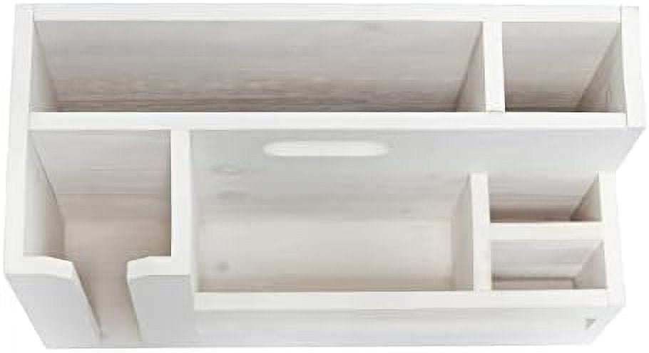 Condiment Flatware Compartments Picnic, Wooden Décor W Wht Farmhouse Handle Pantry Countertop Events Caddy Organizer Kitchen Utensils Breakfast & & Picks Wash BBQ For Cutout