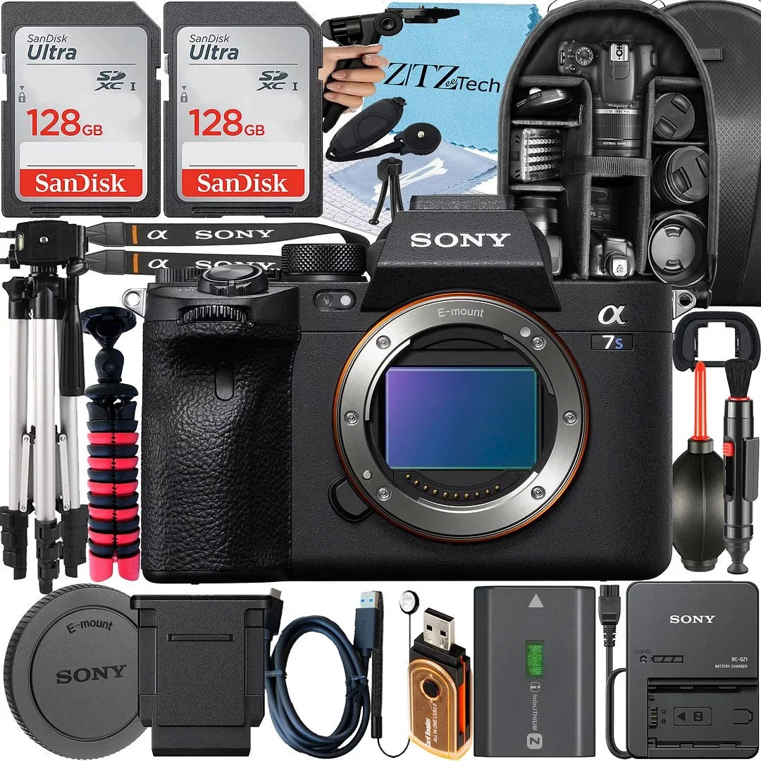 III Sony 128GB Camera Tripod 2 + a7S ZeeTech Backpack + + Bundle Mirrorless Card + Pack Memory Accessory
