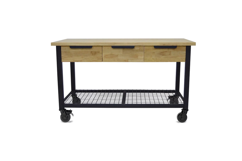 62" Metal Wood Rove Industrial Workbench &