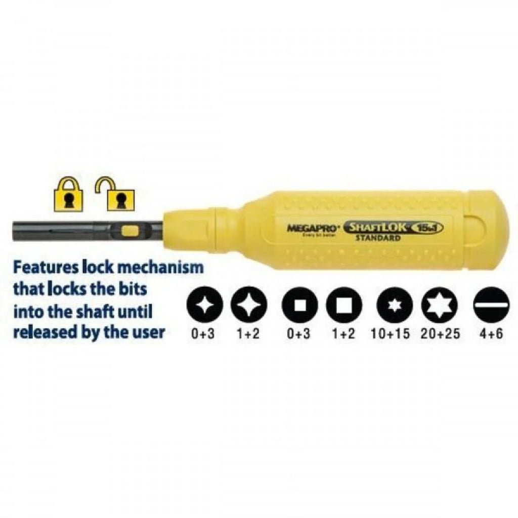 NumBits Megapro Screwdriver, 151SL44-B Multi-Bit 6