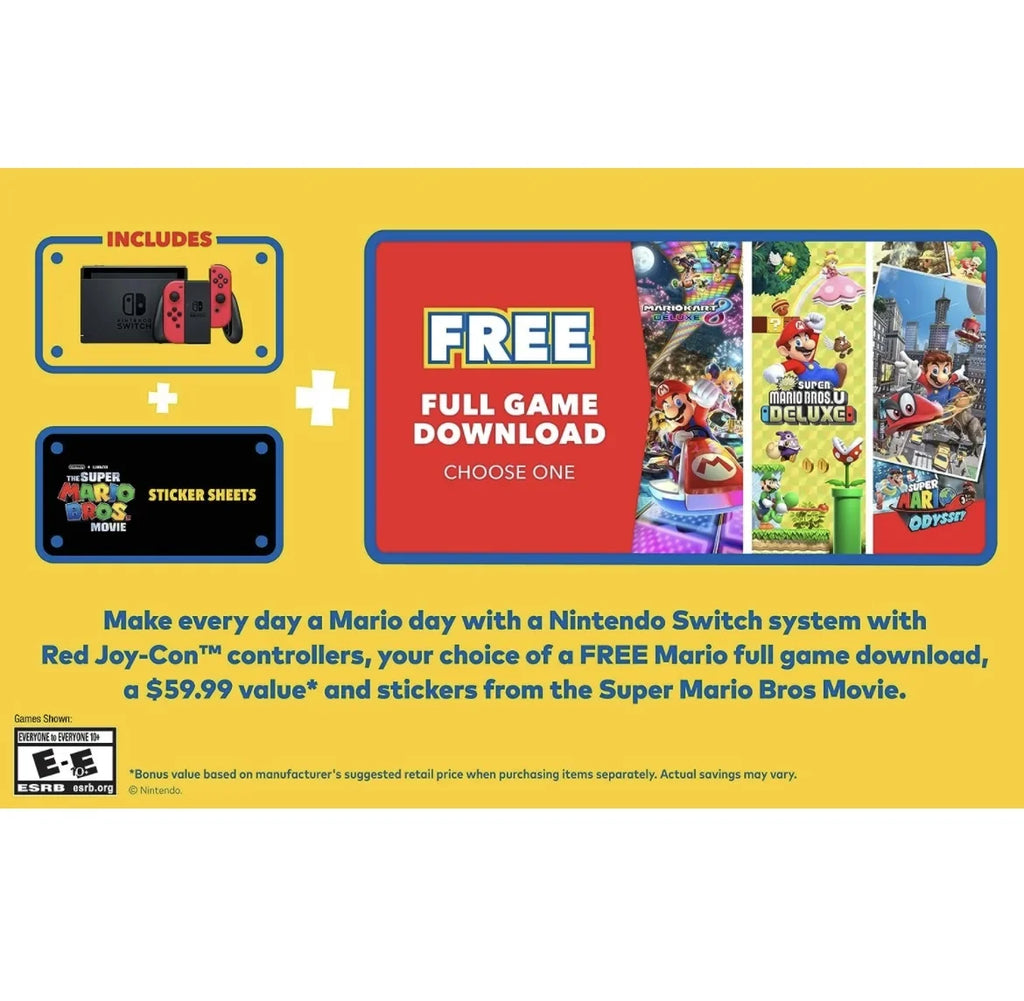 '- Micro Nintendo Case One Luigi's Mario Carrying with Red with & Games 64GB SD Mario Switch New - Choose of Bundle Download Joy-Con Three Mansion 3 Bundle Switch -
