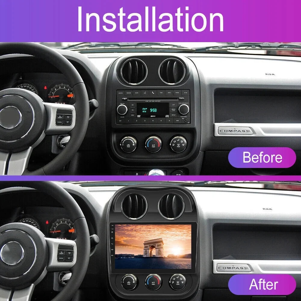 Built-in Jeep 11 Compass MP5 Map, Radio, Camera Car FM GPS for Powerful Android Radio Player KingFurt Patriot, Offline Reverse & Bluetooth