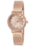 Rose-Tone And Accents Dial Crystal Ny Quartz Women's Caravelle Steel Movement: