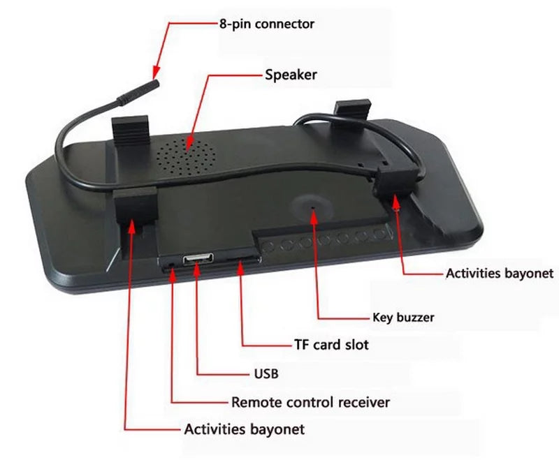 USB Car with Monitor Slot Display Mp5 Mirror Photo TFT Built-in RearView Full HD 7" LCD FM inch Bluetooth TF Car