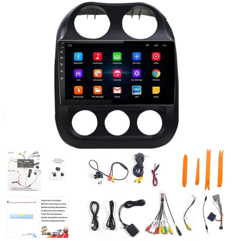 Built-in Jeep 11 Compass MP5 Map, Radio, Camera Car FM GPS for Powerful Android Radio Player KingFurt Patriot, Offline Reverse & Bluetooth