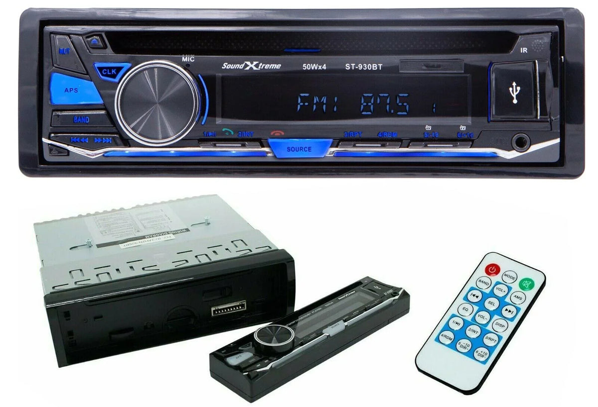 & USB SD Bluetooth Audiobank Speakers Receiver Car FM 6.5" Bundle SoundXtreme +4x 6x9"