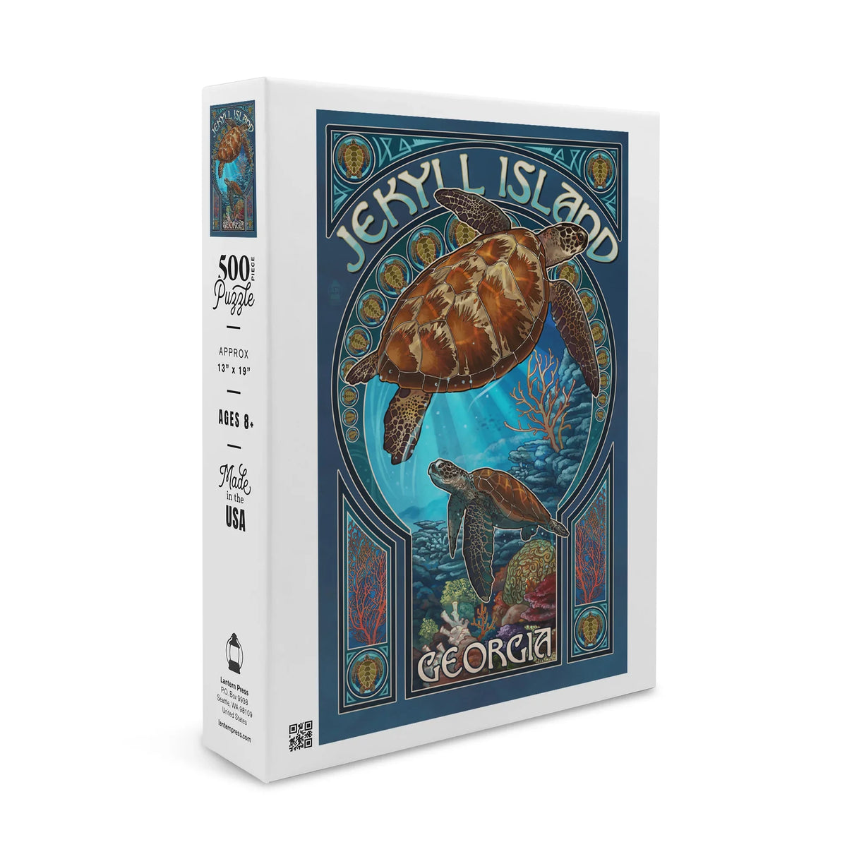 Sea Art Nouveau Family, in (19x27 USA) Turtle Piece Adults Made and Island, Premium Jigsaw inches, Jekyll for Georgia, Puzzle 500