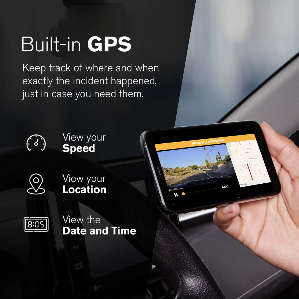 Angle Range Lense, with 150 Pro Mode with G-Sensor Day/Night. 4K Park GPS Resolution High UHD for LCD Degree Dynamic Record Yada Wide Roadcam Screen, Technology App, and 3"