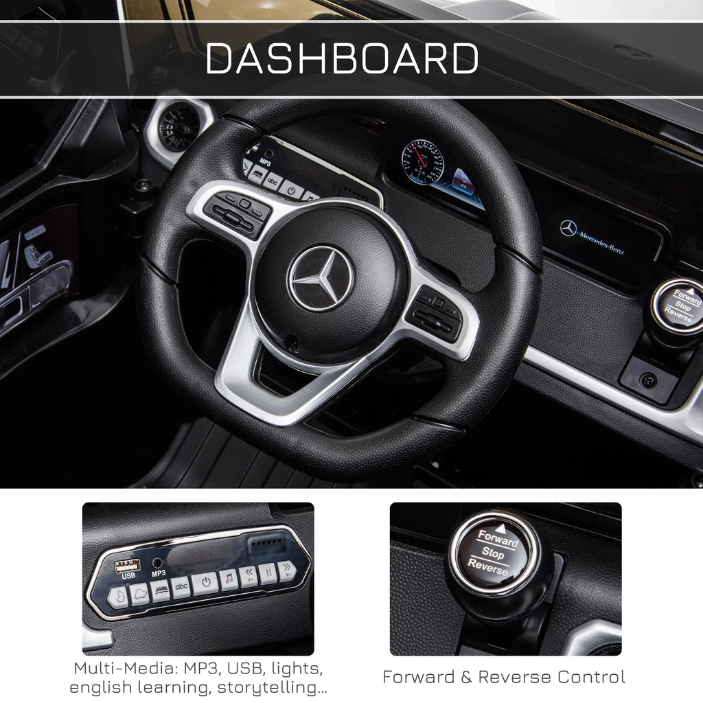 12 Working & Powered Bright with Suspension Headlights, Ride-On Mercedes Control, V Remote G500 Benz Aosom