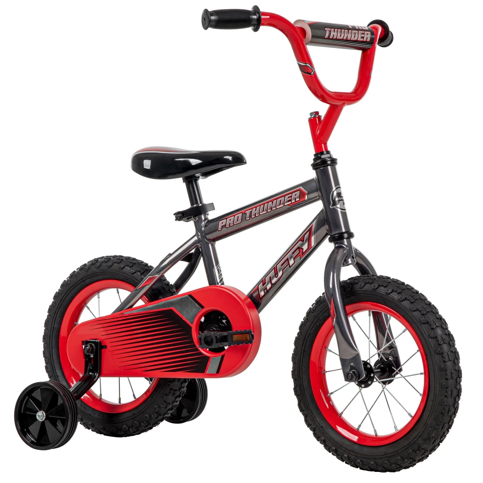 Pro and Boys’ Bike, Huffy Thunder Grey Red 12-inch