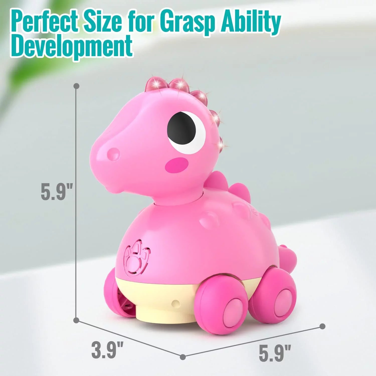Light Musical Baby Old for Age Girl Toys 2 1 12 Toys 12-18 Months, 1 Crawling Musical - 18 Infant 3 Girl, to for Baby Year Toys to Toys Go Baby Toys Gifts for Pink Touch Months for 2, Toy & Dinosaur