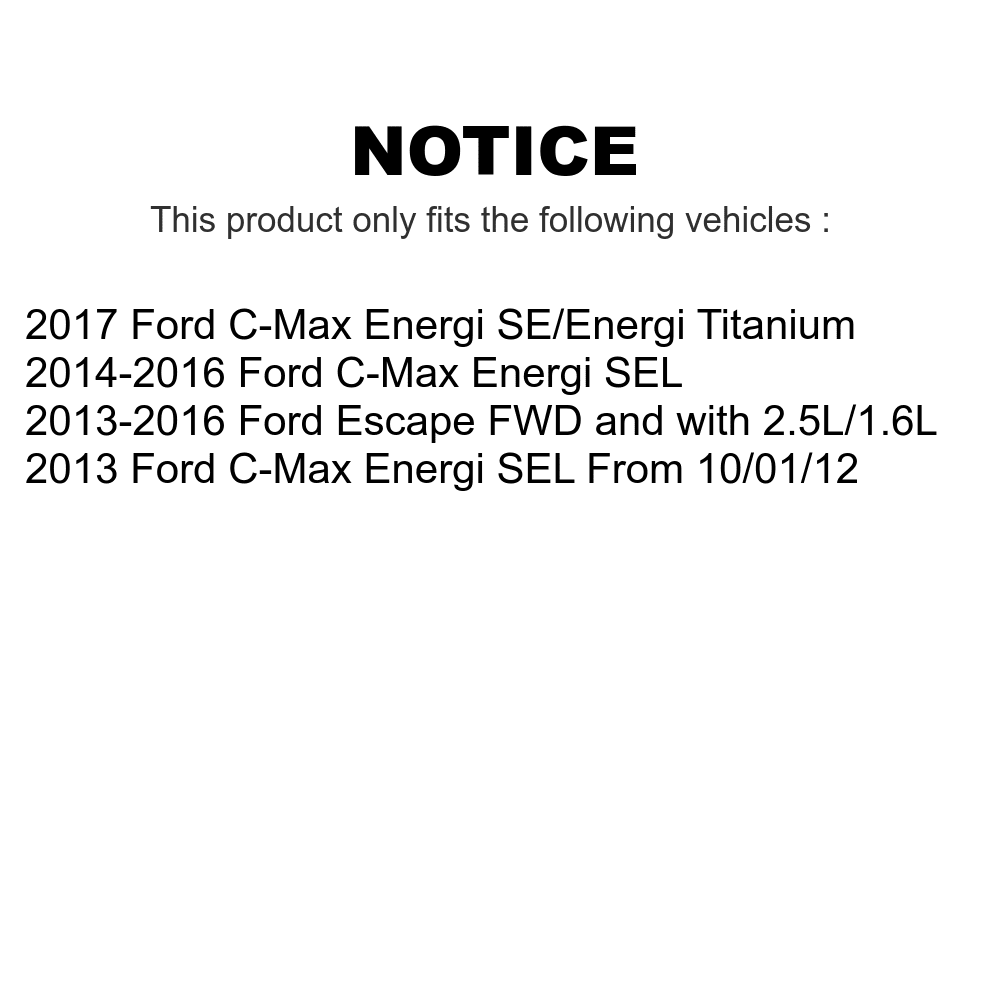 Transit Auto Brake Disc Front - For Pads Semi-Metallic Ford C-Max And Rear Kit K8A-102139 Escape Rotors