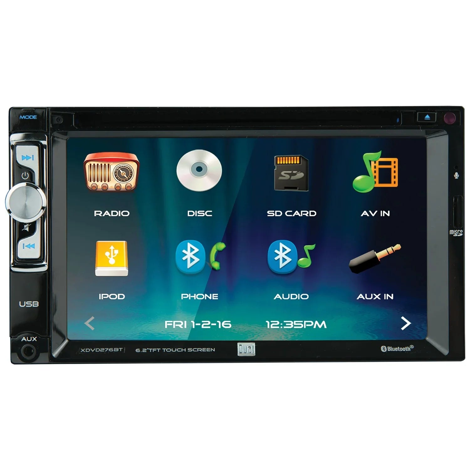 6.2-inch Receiver Dual Double-din Xdvd276bt In-Dash DVD/CD