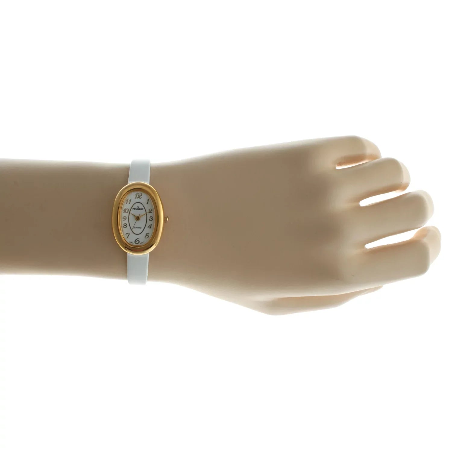 Case Vintage Oval Leather 380-17 Peugeot Watch White
