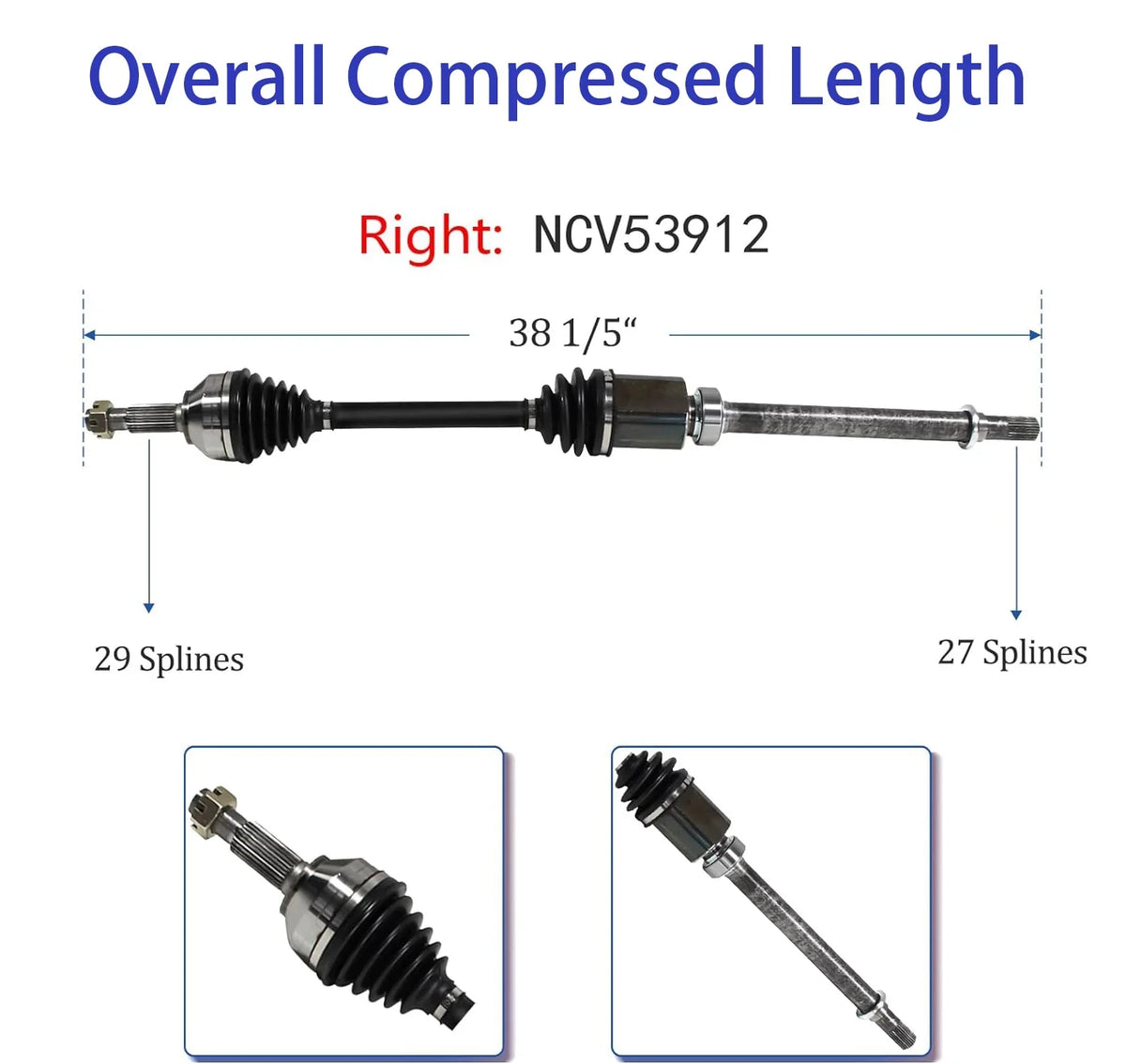Pair Nissan Assembly Joint CV 2007-2015 Rogue, Select MAXFAVOR Axle Altima, Front For NCV53912 2.5L Rogue Auto NCV53911, CVT Trans