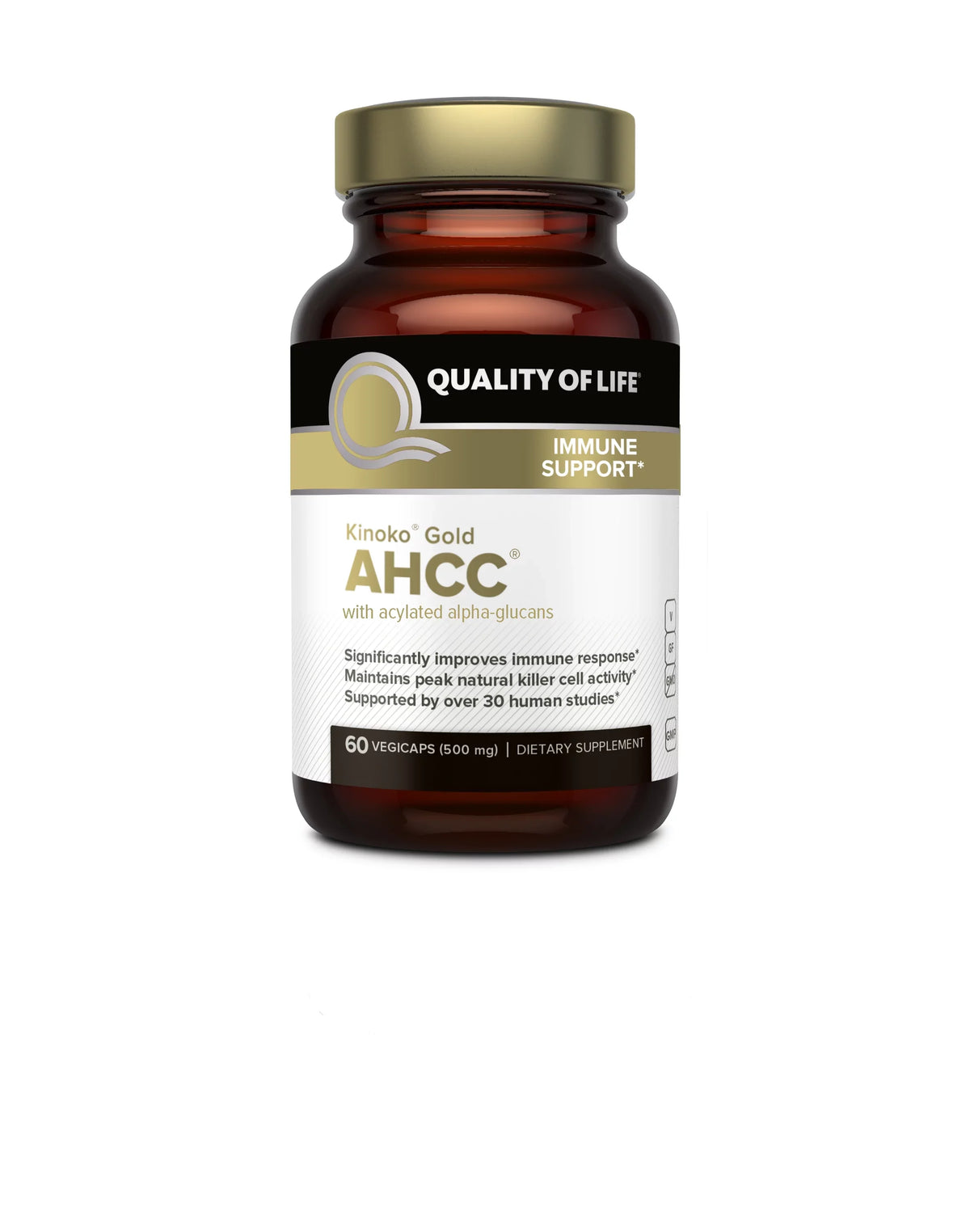 of Kinoko Supplement–500mg Enhances Activity Killer AHCC Health, Premium per Immune & Capsules Cell Veggie Gold AHCC Natural Function, Capsule–Supports Production–60 Liver Cytokine Maintains