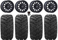 Rhino Bk 28" Rapid Black 950 Reptile 1000 Wheels UForce CFMoto Viking Wolverine Tires Yamaha YXZ1000R 14" ZForce