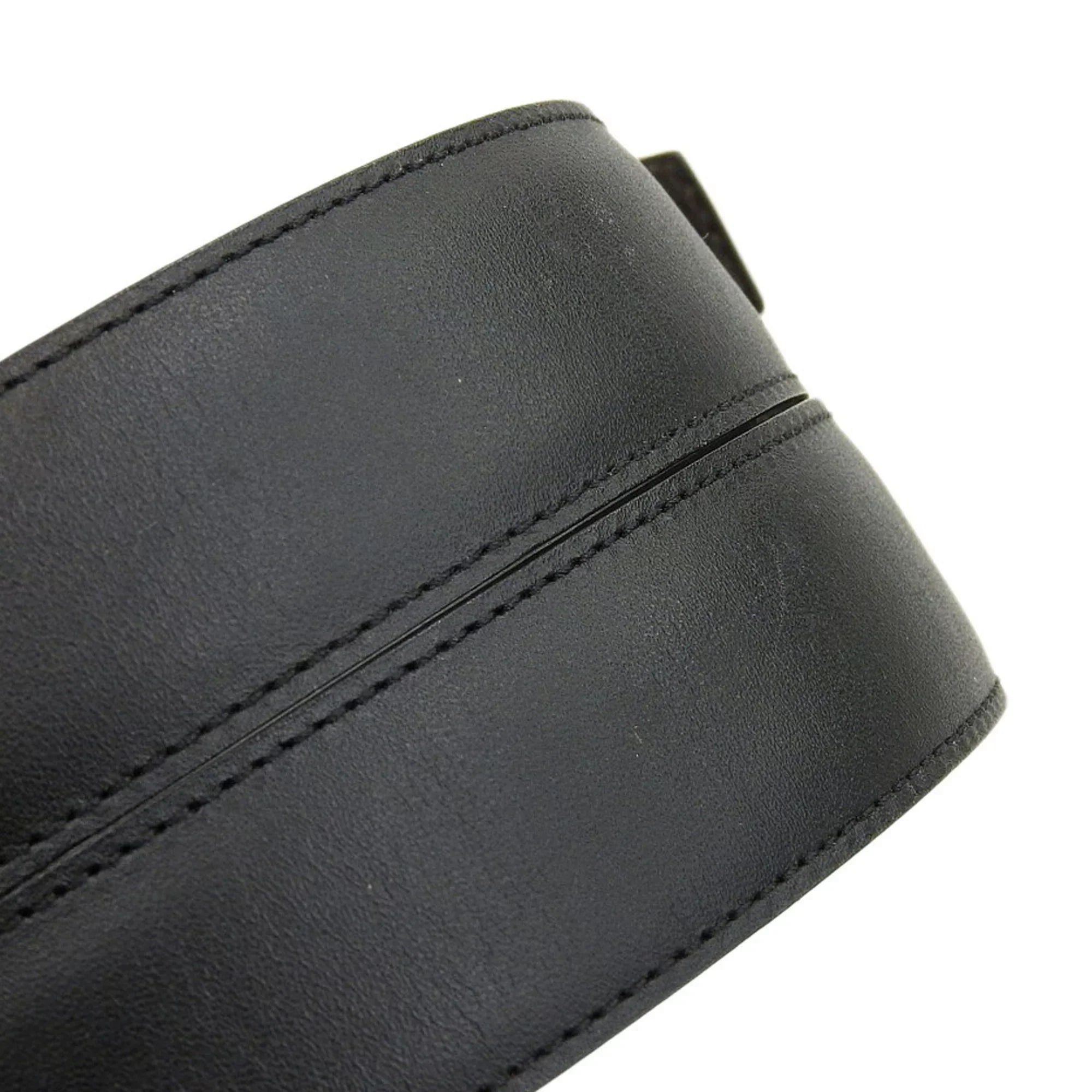 Waist L5000405 CARTIER Cartier Birthday Black (Good) Leather Pre-Owned Belt Happy