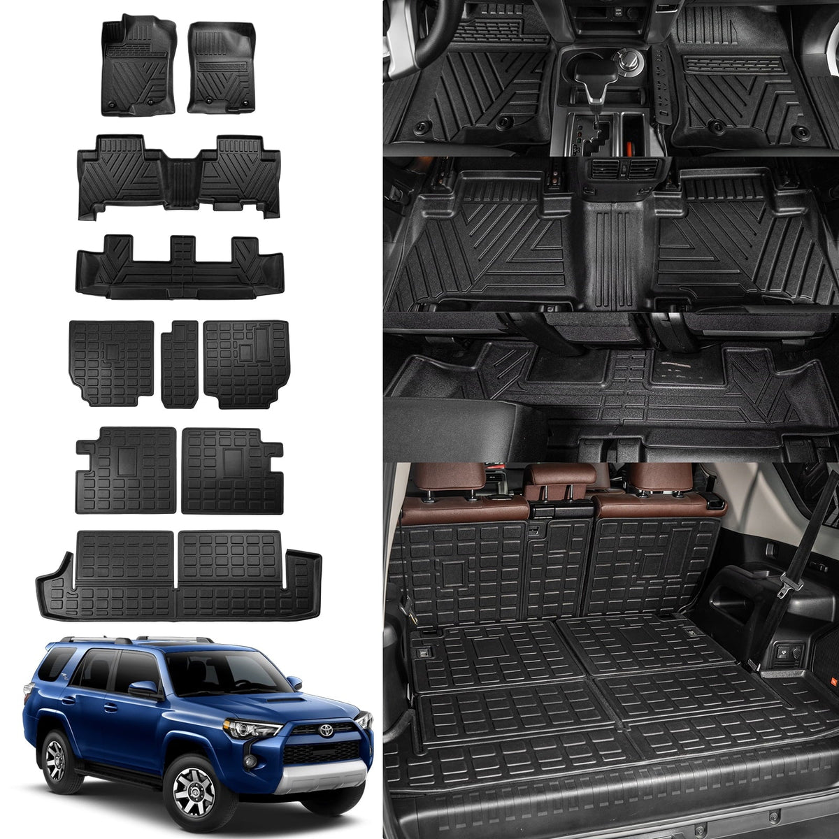 7 4Runner Mat Floor Accessories 2013-2023 Cargo Mats Cargo Liner Toyota Mat Fit Seats Trunk