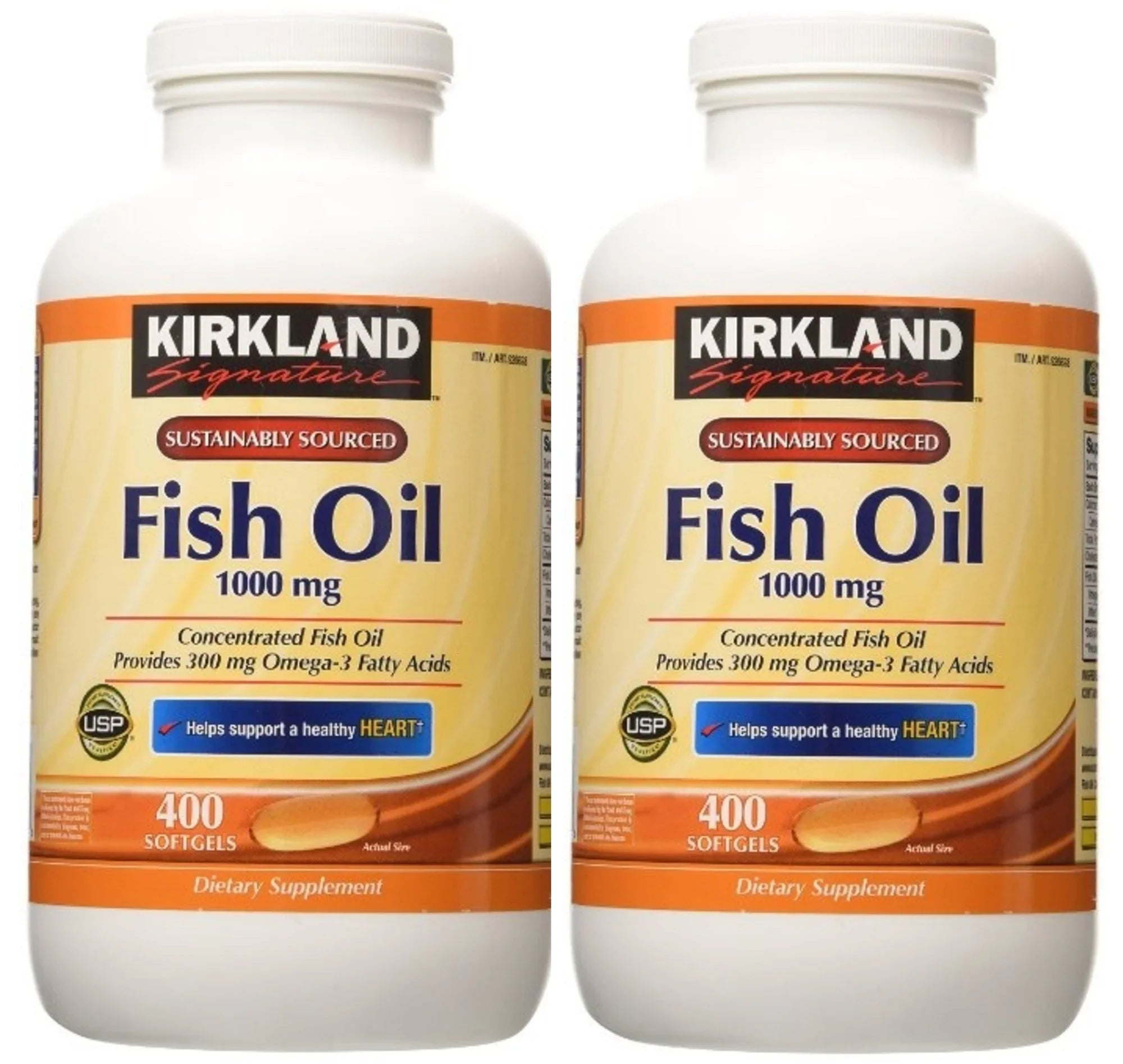Oil -2 Kirkland Pack Fish 1000mg Softgels Signature 400