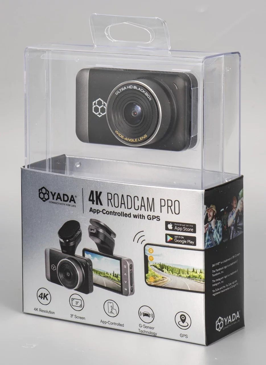 Angle Range Lense, with 150 Pro Mode with G-Sensor Day/Night. 4K Park GPS Resolution High UHD for LCD Degree Dynamic Record Yada Wide Roadcam Screen, Technology App, and 3"